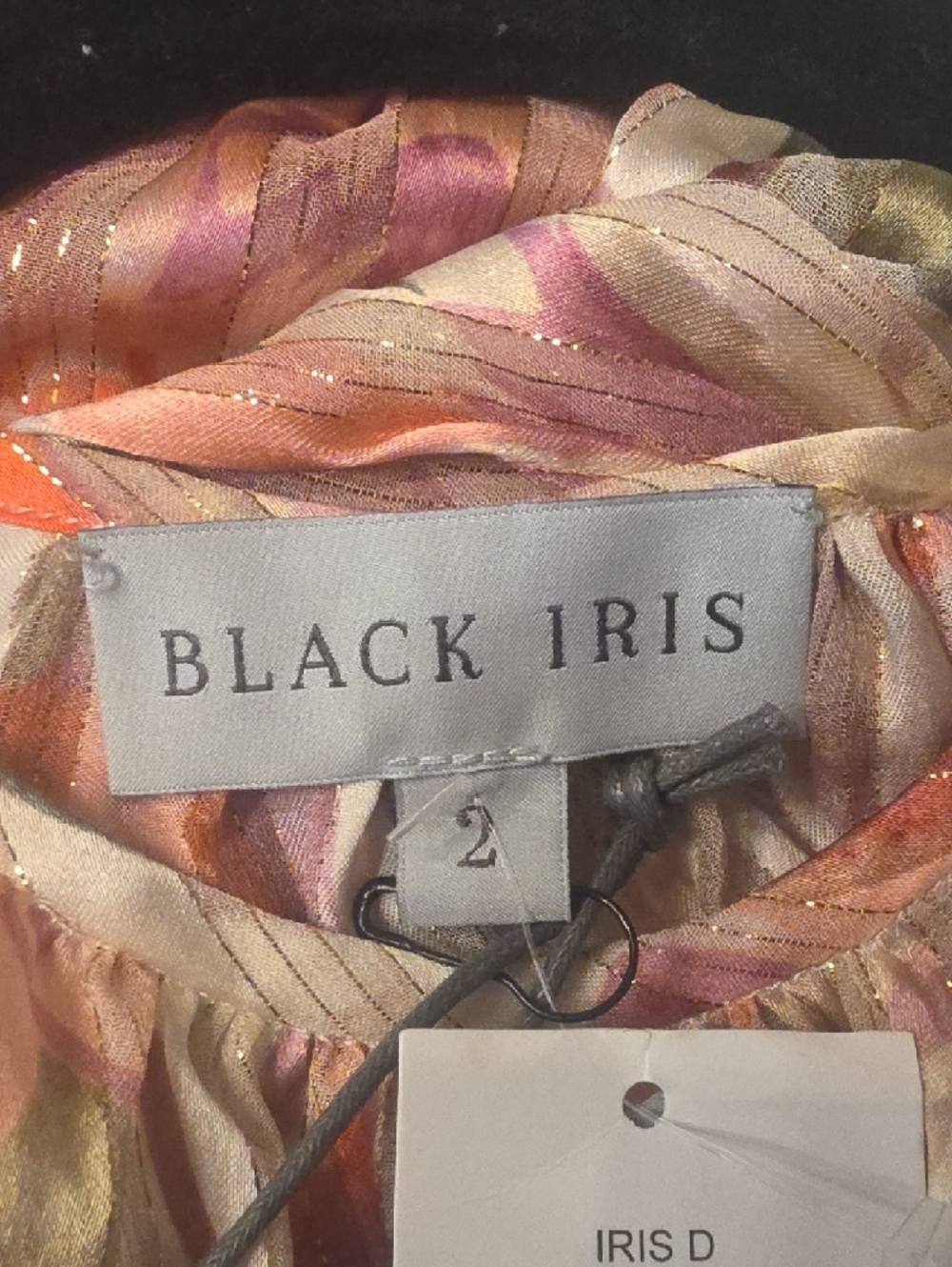Black Iris Silk Sheer Pink Floral Maxi Dress with Tie Waist Size 2 Fits a S-M - Picture 2 of 13